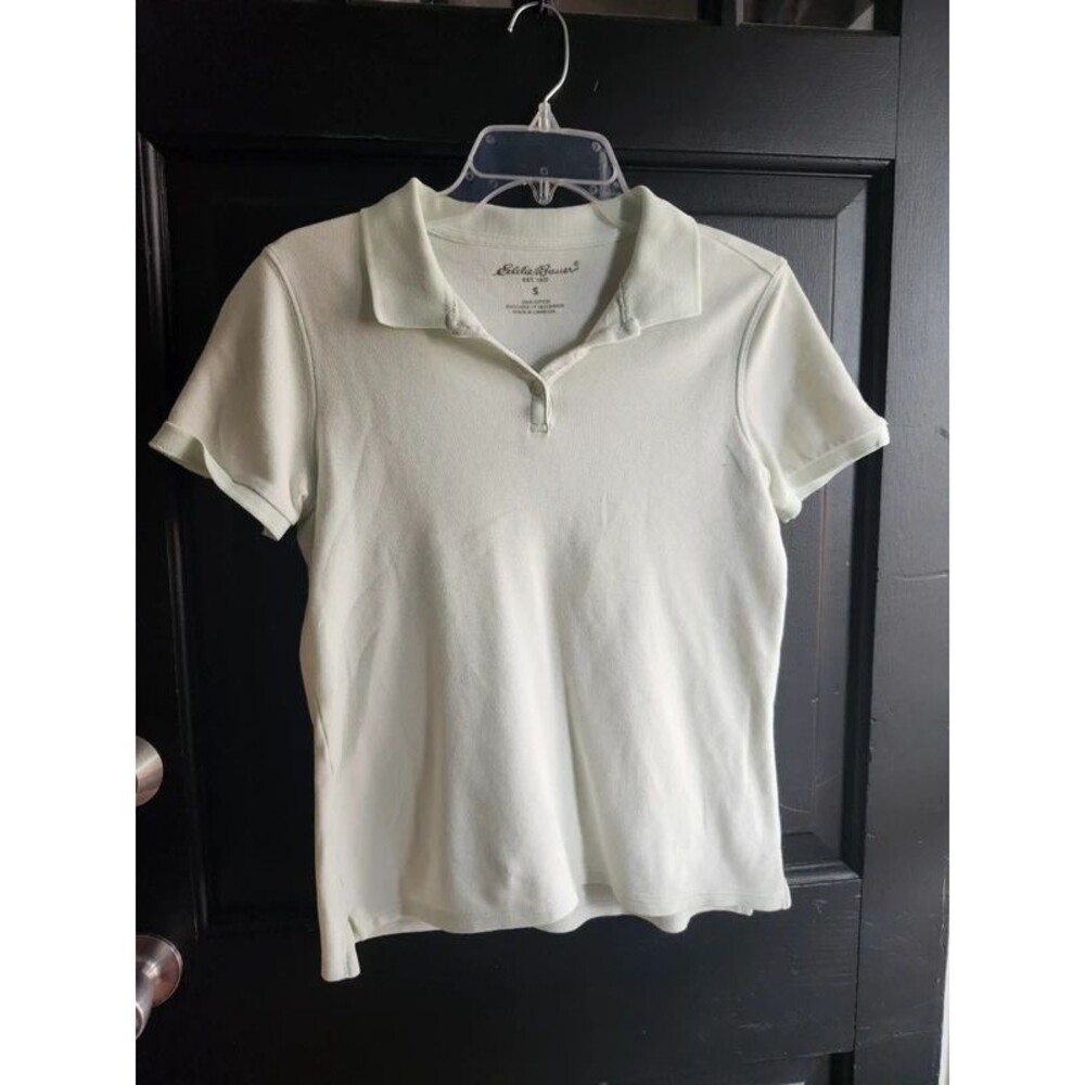 Eddie Bauer Mint Green Short Sleeve Pique Polo Shirt Women's Size Small GUC